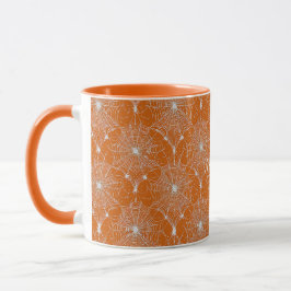 Taza Silver Spiderweb Lace sobre el Naranja