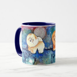 Taza SILVERY MOON Cow perro acuarela