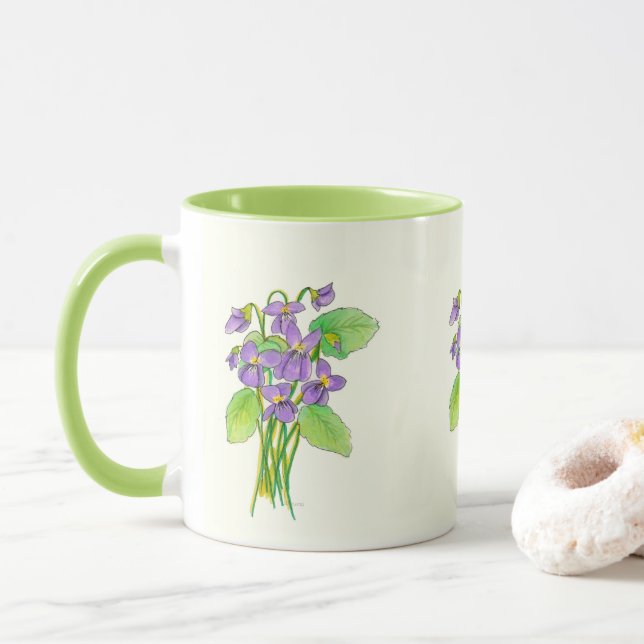 Taza Silvestre Violets Mug (Con donut)