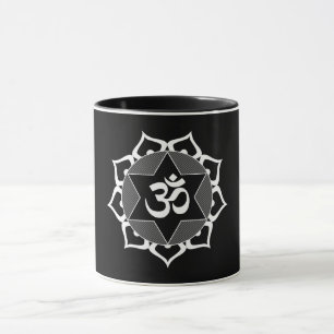 Taza Símbolo blanco original de OM de la yoga