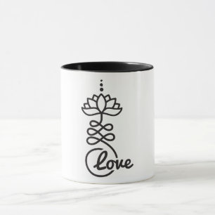 Taza Símbolo budista Lotus unalome/ amor