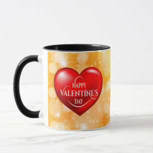 Taza Símbolo de amor rojo 3d con forma de corazón-50420
