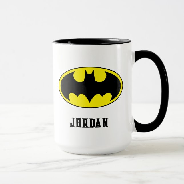 Taza Símbolo de Batman | Logotipo del Óvalo de Bat | Añ (Derecha)