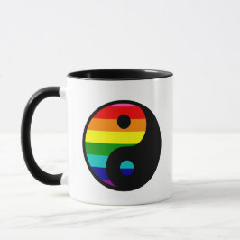 Taza Símbolo de equilibrio del orgullo LGBTQ Yin Yang A
