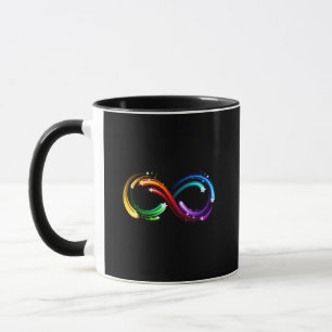 Taza Símbolo de infinito de cometas de arcoíris