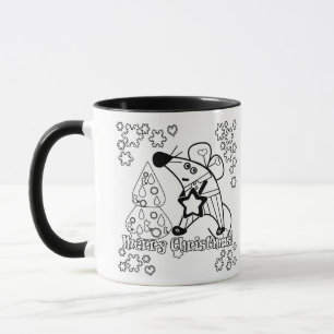 Taza Símbolo de Navidad y Año Nuevo Ratón Dibujos anima