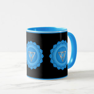 Taza Símbolo del Chakra de Garganta Azul: Atención Plen