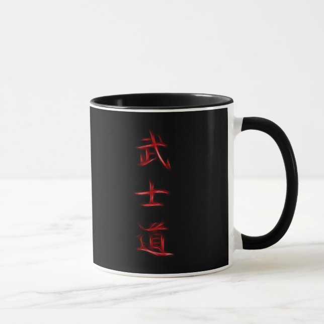 Taza Símbolo japonés del kanji del código del samurai (Derecha)