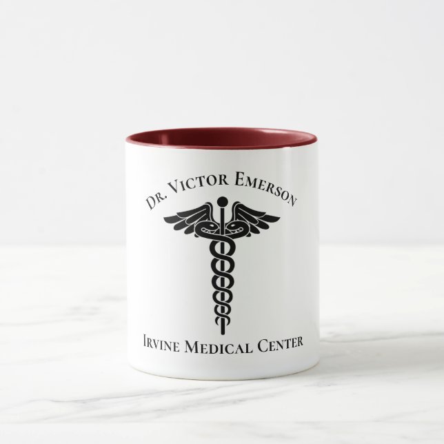 Taza Símbolo médico del Caduceo Mug personalizado (Centro)