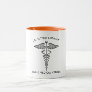 Taza Símbolo médico del Caduceo personalizado