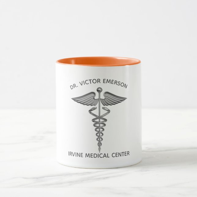 Taza Símbolo médico del Caduceo personalizado (Centro)