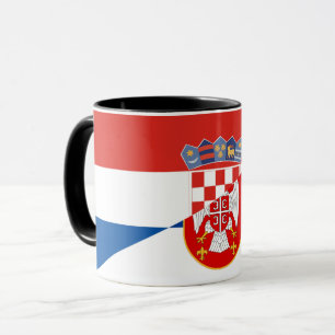 Taza símbolo medio del país de la bandera de serbia cro