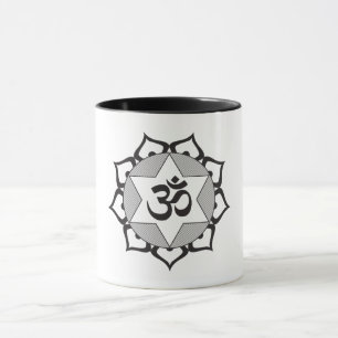 Taza Símbolo negro original de OM de la yoga