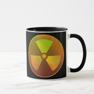 Taza Símbolo nuclear brillo radiactivo