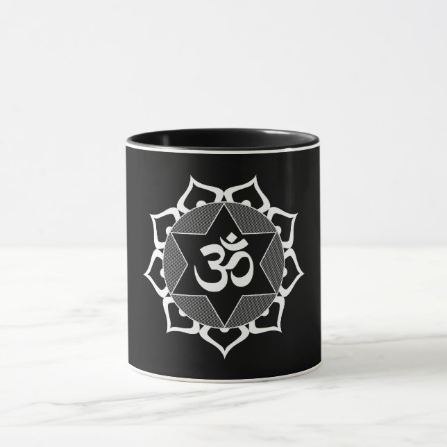 Taza Símbolo original de yoga blanco OM (Centro)