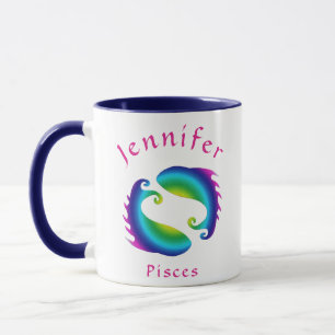 Taza Símbolo Pisces Nombre de pescado Guay