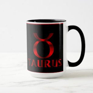 Taza Símbolo rojo del horóscopo del tauro