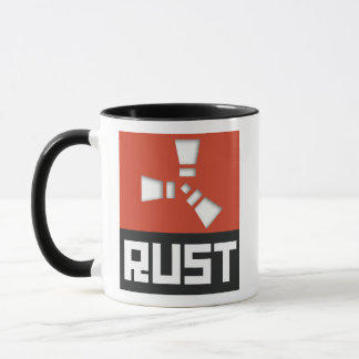 Taza Símbolo RUST transparente en la sombra roja