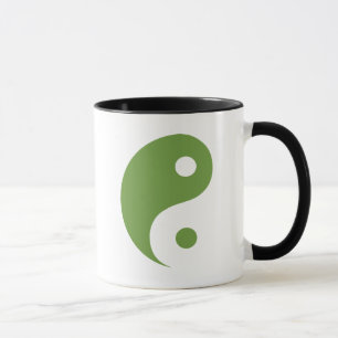 Taza Símbolo taoísta Yin Yang verde