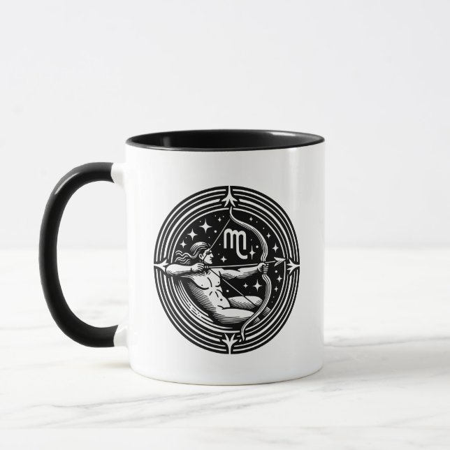 Taza Símbolo y rasgos sagitario de Rótulo de Horóscopo (Izquierda)