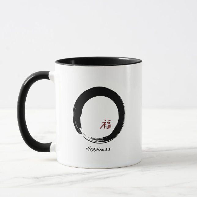 Taza Símbolo zen con carácter de felicidad (Izquierda)