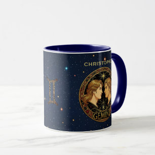 Taza Símbolo Zodiacal de Géminis Gemelo para Hombres