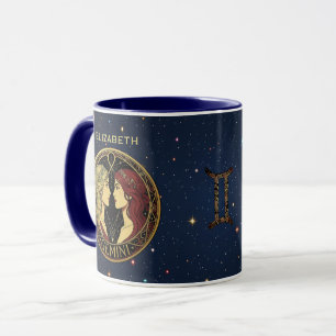 Taza Símbolo Zodiacal de Géminis Gemelo para Mujeres