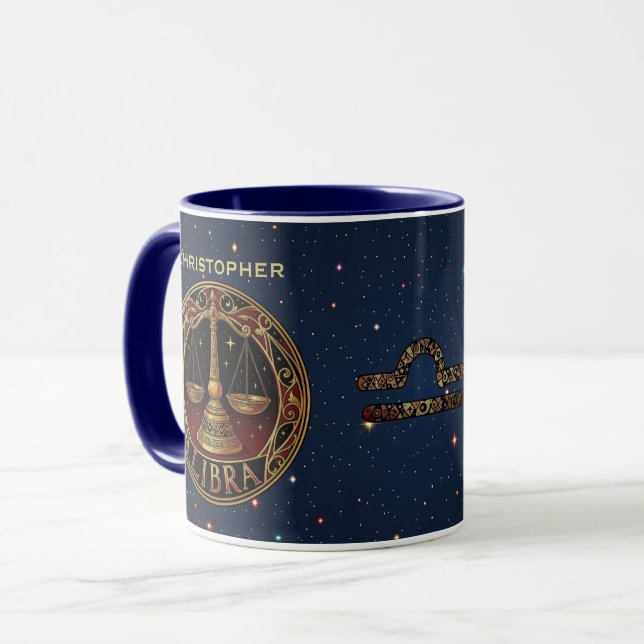 Taza Símbolo Zodiaco Libra Balanza (Anverso izquierdo)
