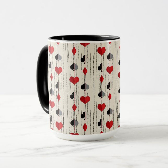 Taza Símbolos de Cartas de Póquer (Anverso izquierdo)