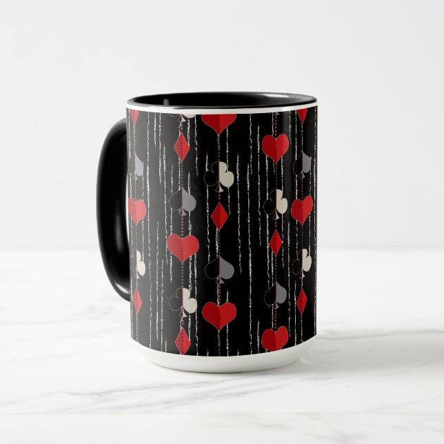 Taza Símbolos de cartas de póquer. (Anverso izquierdo)