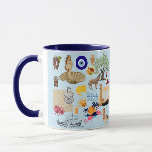 Taza Símbolos de Chipre Amantes de Viajes