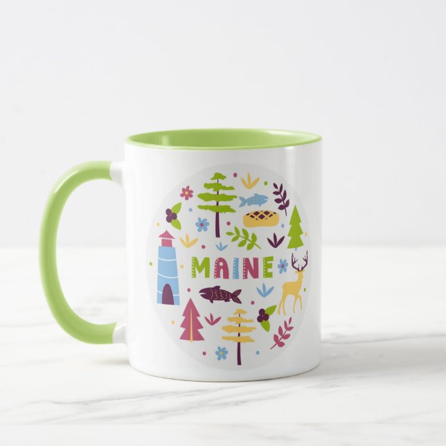 Taza Símbolos de estado de Vector Art Maine (Izquierda)