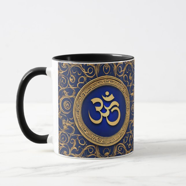 Taza Símbolos espirituales sobre el azul profundo (Izquierda)