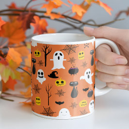 Taza Símbolos fantasmales de Halloween