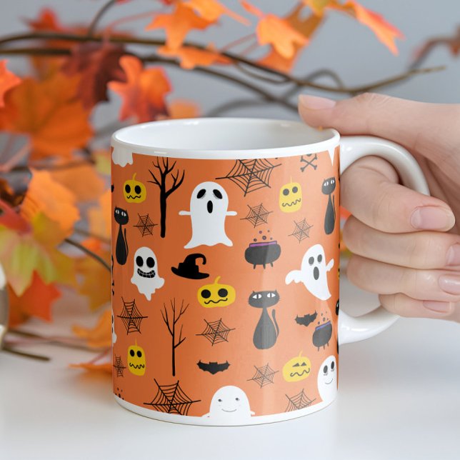 Taza Símbolos fantasmales de Halloween (Subido por el creador)