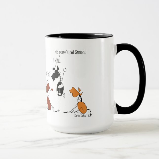 Taza Simon divertido dice el dibujo animado (Derecha)