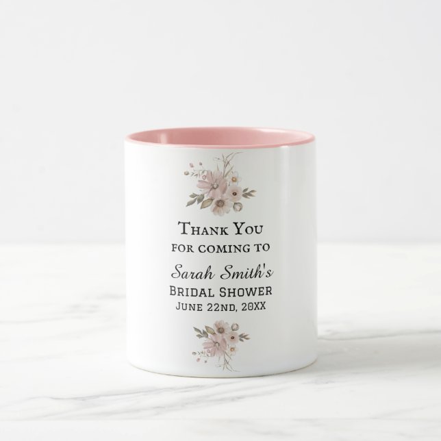 Taza Simple acuarela Floral Bridal Shower Gracias (Centro)