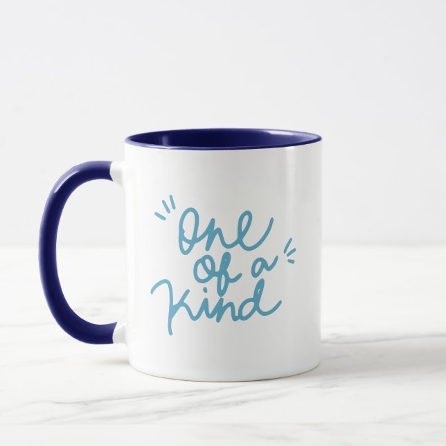 Taza Simple Alegre Único Azul Turquesa Suave (Izquierda)