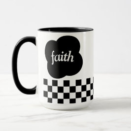 Taza Simple black and white scripture Two-Tone mug 