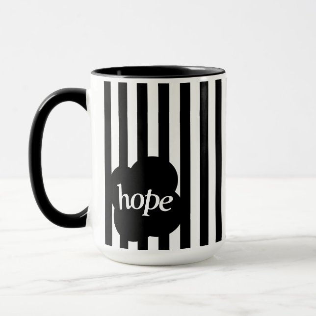 Taza Simple black and white scripture Two-Tone mug  (Izquierda)