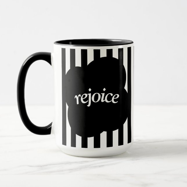 Taza Simple black and white scripture Two-Tone mug  (Izquierda)