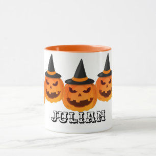 Taza Simple cara de calabaza de halloween jack-o-lanter