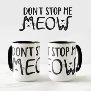 Taza Simple Divertido Gato Blanco Negro Mamá Gato Papá 