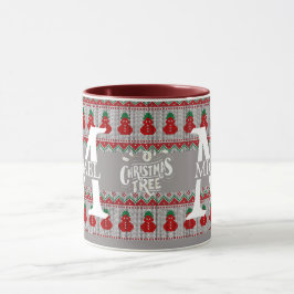 Taza Simple Elegante Moderno Monograma Navidad vacacion