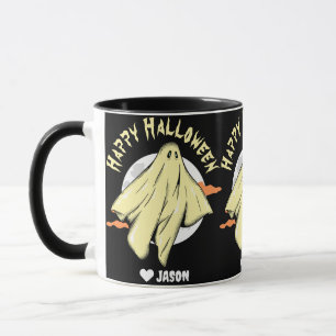 Taza Simple Happy Halloween fantasma