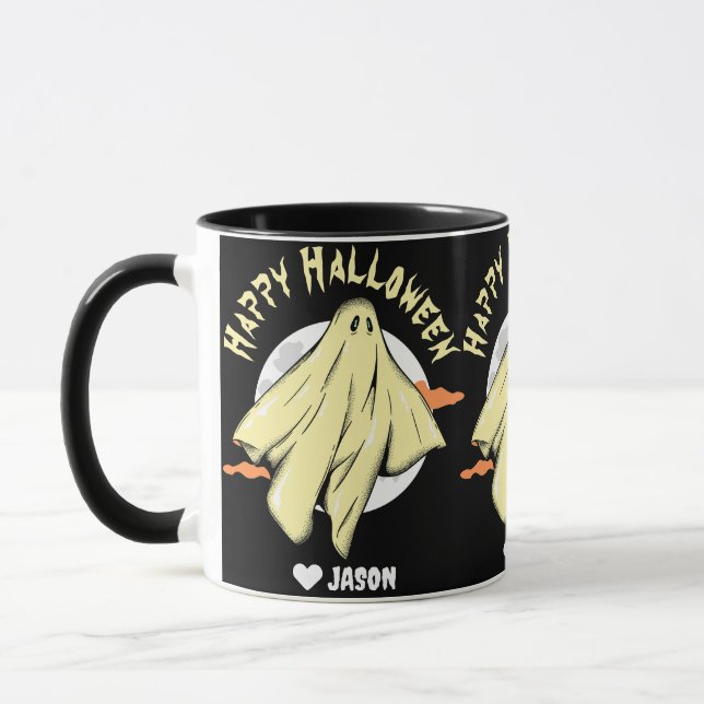 Taza Simple Happy Halloween fantasma (Izquierda)