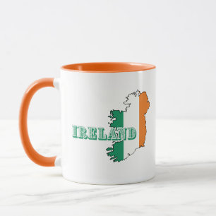 Taza Simple irlanda moderna irish Art Map Flag Souvenir