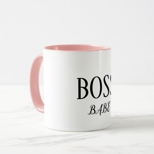 Taza Simple Jefe Babe Monograma Café Té (Anverso izquierdo)