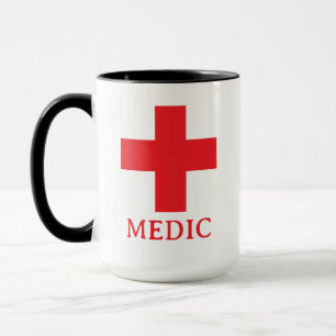 Taza Simple MEDIC & Primeros Auxilios, Cruz, Ambulancia