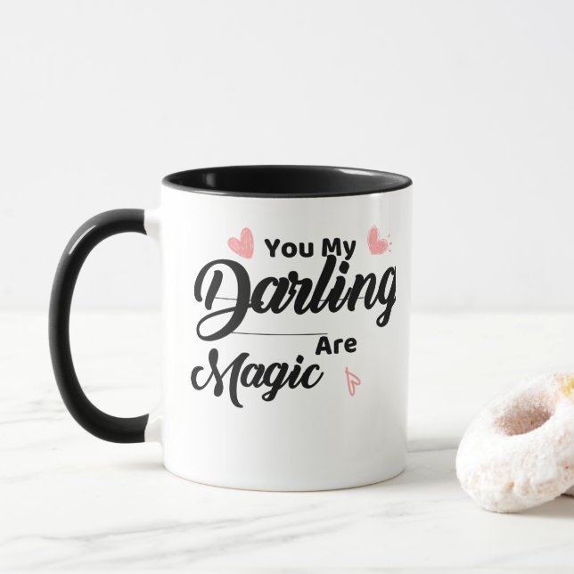 Taza Simple Minimalista Mi Querido Es Magia (Con donut)